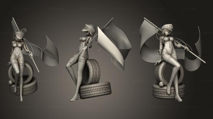 Статуэтки девушки (Азур - лейн , Балтимор, STKGL_0557) 3D модель для ЧПУ станка