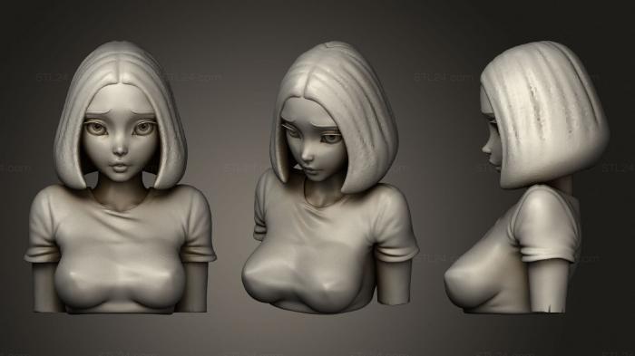 Figurines of girls (Bad Girl Morning Sketch, STKGL_0561) 3D models for cnc