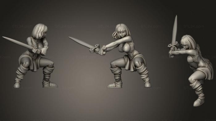 Figurines of girls (Barbarian 2, STKGL_0572) 3D models for cnc