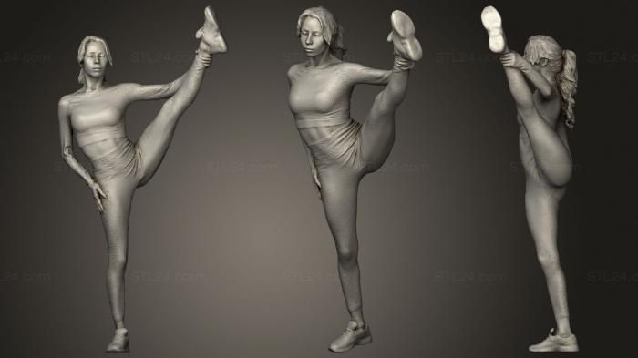 Figurines of girls (Beautiful woman stretching leg 300, STKGL_0589) 3D models for cnc