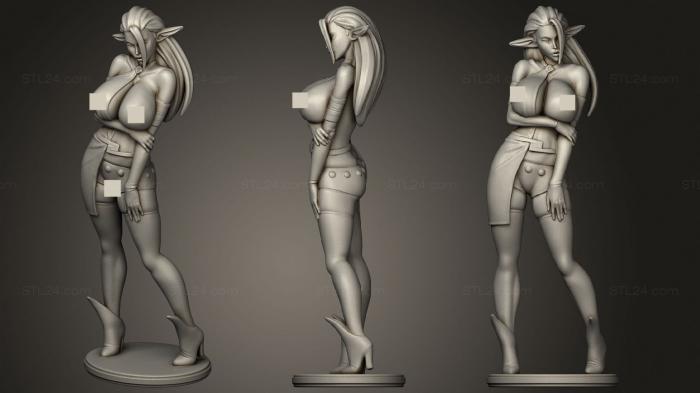 Статуэтки девушки (Черная Дама Топлесс, STKGL_0608) 3D модель для ЧПУ станка