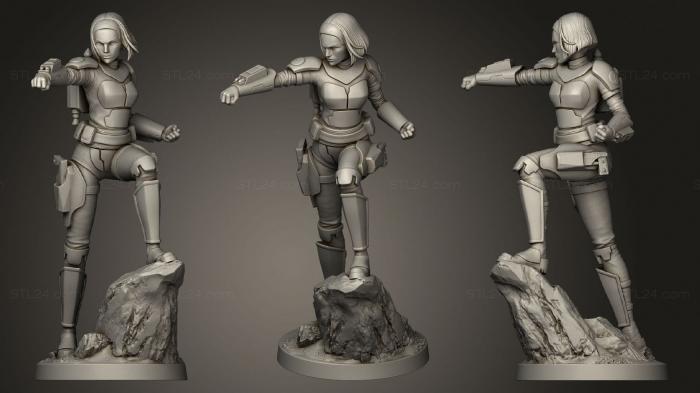 Figurines of girls (Bo Katan 2, STKGL_0617) 3D models for cnc