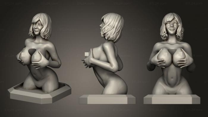 Статуэтки девушки (Держатель ручки для Сисек, STKGL_0634) 3D модель для ЧПУ станка