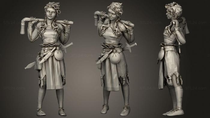Figurines of girls (Bronze Age Hunter, STKGL_0649) 3D models for cnc