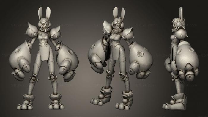 Статуэтки девушки (Девочка-кролик2, STKGL_0663) 3D модель для ЧПУ станка