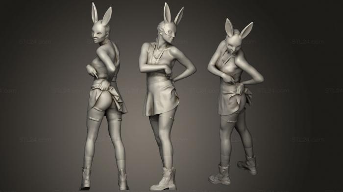 Статуэтки девушки (Кролик -Грабитель, STKGL_0665) 3D модель для ЧПУ станка