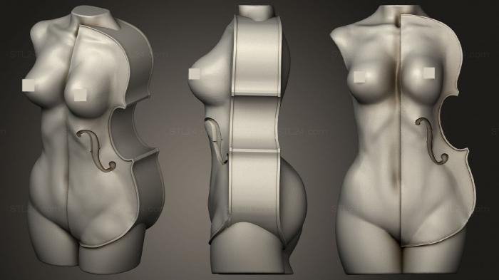 Статуэтки девушки (Виолина в форме фигуры девушки, STKGL_0670) 3D модель для ЧПУ станка