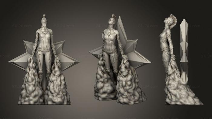 Figurines of girls (Captain Marvel blasting off, STKGL_0675) 3D models for cnc