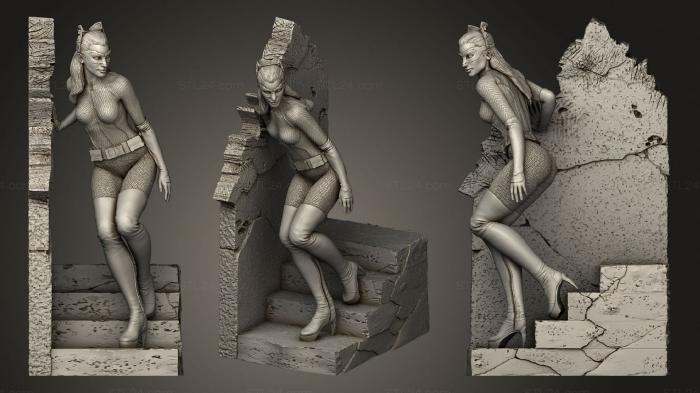 Figurines of girls (Catwoman Figure, STKGL_0690) 3D models for cnc