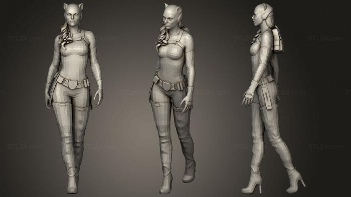 Figurines of girls (Catwomen cds dc comics, STKGL_0693) 3D models for cnc