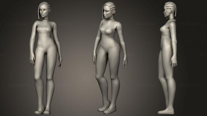 Статуэтки девушки (Киберпанковский плющ, STKGL_0741) 3D модель для ЧПУ станка