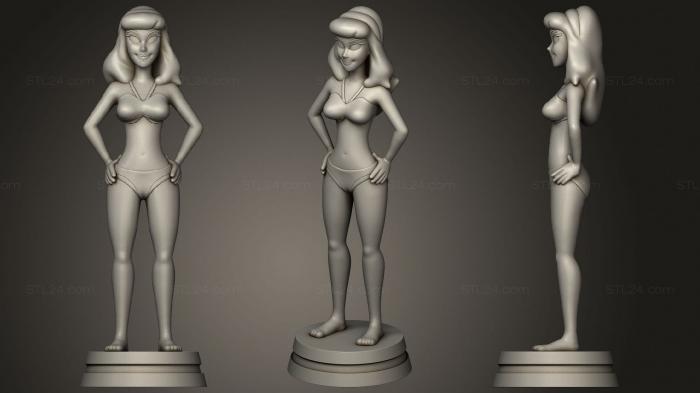 Статуэтки девушки (Дафна Блейк Скуби Ду, STKGL_0752) 3D модель для ЧПУ станка