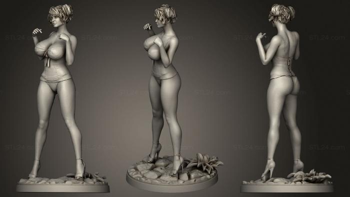 Статуэтки девушки (Делает Ли это Так, чтобы Моя грудь выглядела больше?, STKGL_0776) 3D модель для ЧПУ станка