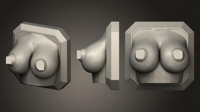 Статуэтки девушки (Держатель Ручки с грудью, STKGL_0786) 3D модель для ЧПУ станка