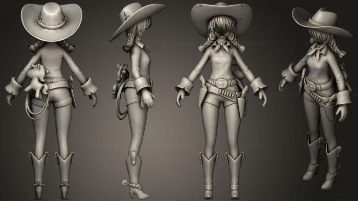 Figurines of girls (Dwarf Cowgirl v10, STKGL_0791) 3D models for cnc