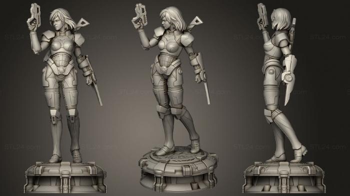 Figurines of girls (Edy The Cross3D Female Shepard Mass Effect, STKGL_0792) 3D models for cnc