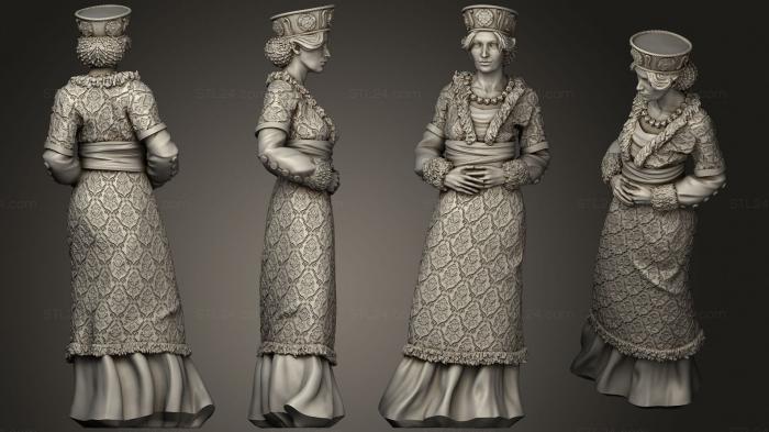 Статуэтки девушки (Благородная Женщина, STKGL_0851) 3D модель для ЧПУ станка