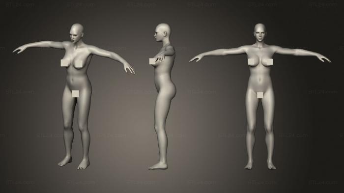 Статуэтки девушки (Женщина без Висцеральных мышц, STKGL_0859) 3D модель для ЧПУ станка