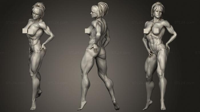 Статуэтки девушки (Соревновательная Поза по фитнесу, STKGL_0868) 3D модель для ЧПУ станка