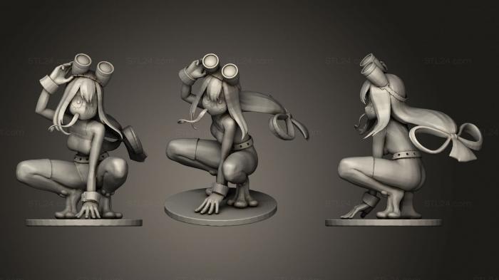 Статуэтки девушки (Веселый Цую Асуи из Академии моего героя, STKGL_0883) 3D модель для ЧПУ станка