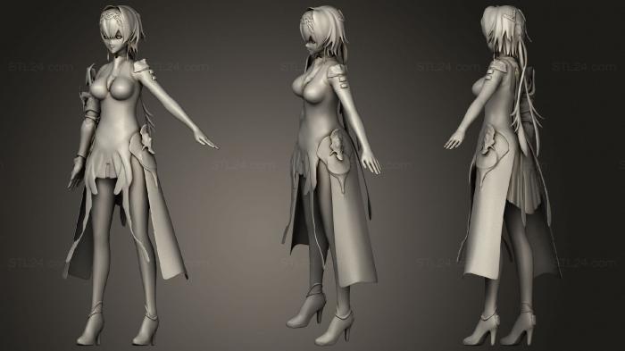 Статуэтки девушки (Игровой персонаж 01, STKGL_0889) 3D модель для ЧПУ станка
