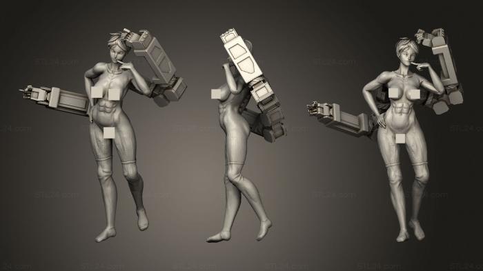 Figurines of girls (Girl in exoskeleton, STKGL_0923) 3D models for cnc