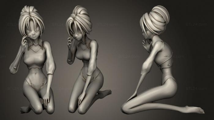 Figurines of girls (Girl in jacket, STKGL_0925) 3D models for cnc