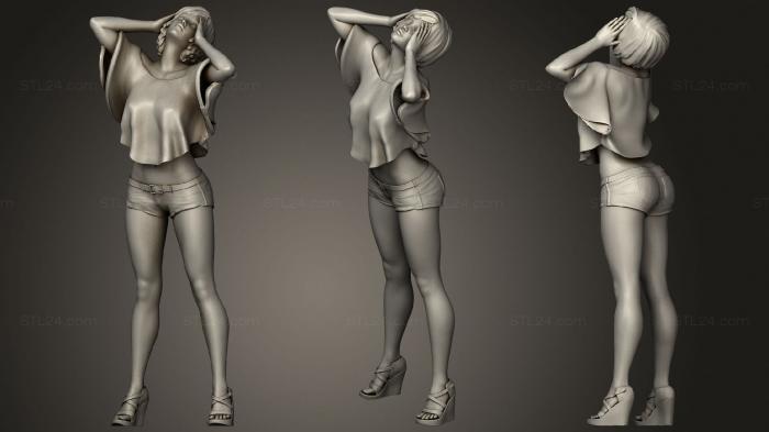 Figurines of girls (Girl in thought 2, STKGL_0930) 3D models for cnc