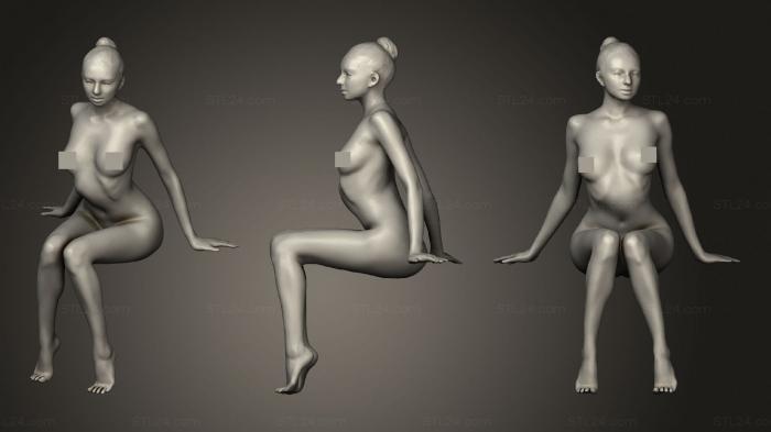 Figurines of girls (Girl Sitting, STKGL_0939) 3D models for cnc