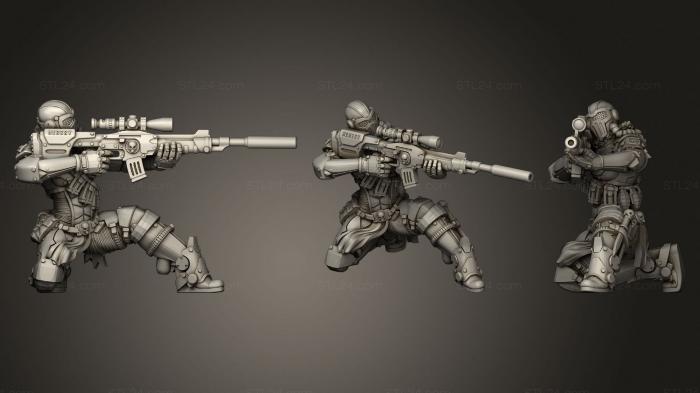 Figurines of girls (Heresylab Female Kill Team Vindicare Assassin, STKGL_0992) 3D models for cnc
