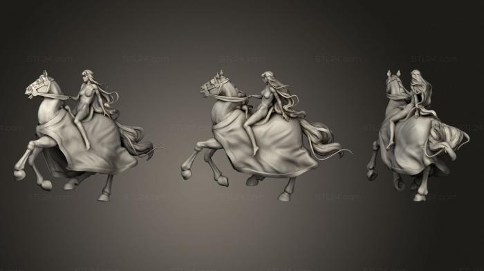 Figurines of girls (Horse girl, STKGL_1002) 3D models for cnc