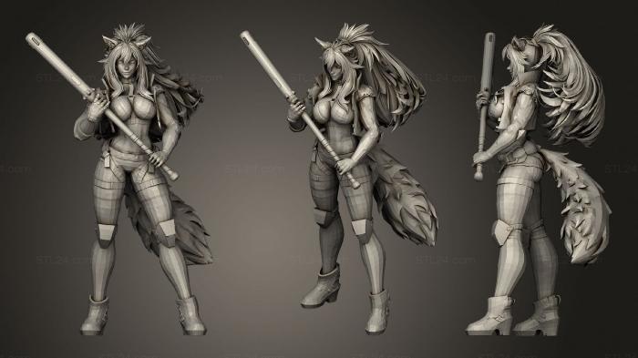 Figurines of girls (Hyzengard Cyberpunk Wolf Girl, STKGL_1010) 3D models for cnc