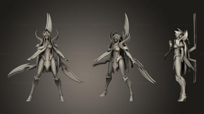 Figurines of girls (Irelia with stand and lol logo, STKGL_1016) 3D models for cnc