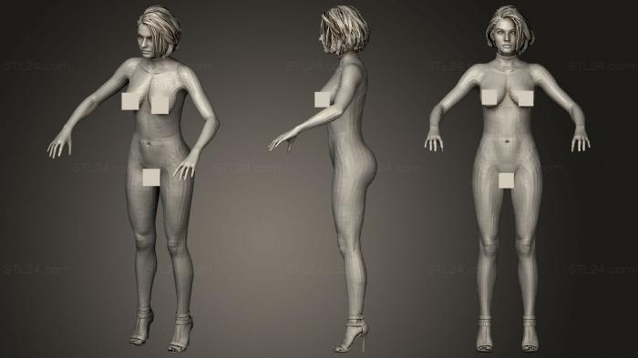 Figurines of girls (Jill nude R3, STKGL_1035) 3D models for cnc