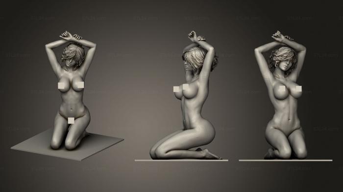 Figurines of girls (Kneeling woman, STKGL_1056) 3D models for cnc