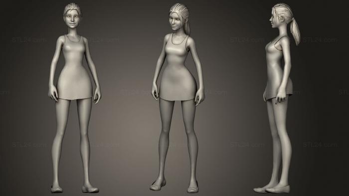 Figurines of girls (Kristen v1, STKGL_1059) 3D models for cnc