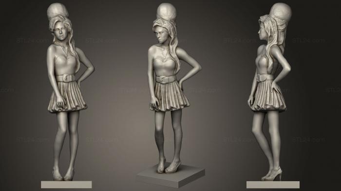 Figurines of girls (London amy winehouse, STKGL_1096) 3D models for cnc