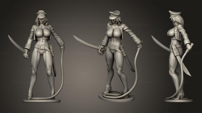 Figurines of girls (Major Kyra Whip And Sword, STKGL_1120) 3D models for cnc