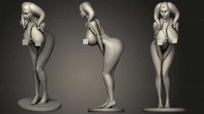 Figurines of girls (Masquerade Naked, STKGL_1137) 3D models for cnc