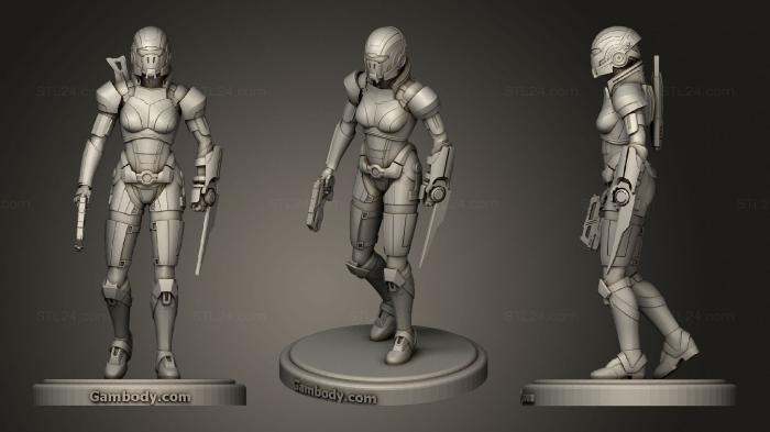 Figurines of girls (Mass Effect Female Shepard, STKGL_1139) 3D models for cnc