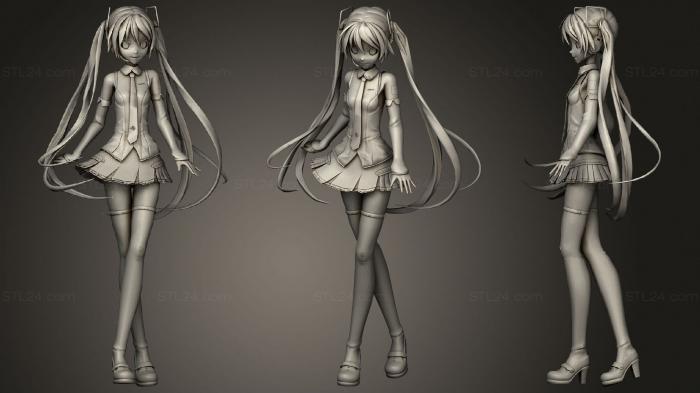 Figurines of girls (Miku Hatsune, STKGL_1162) 3D models for cnc