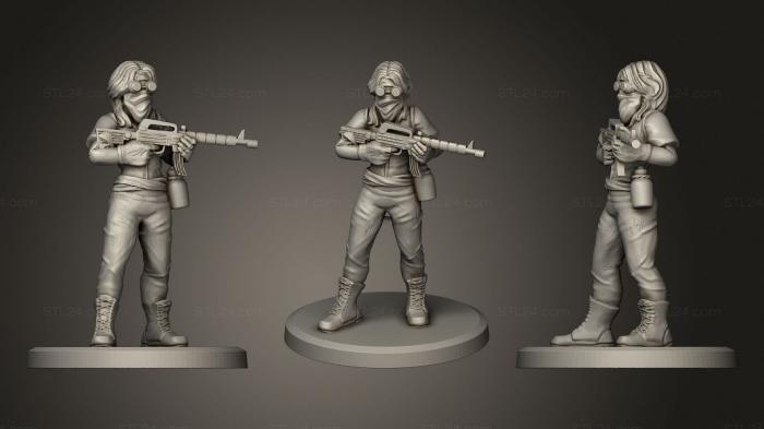 Figurines of girls (Modern warrior female v 1, STKGL_1175) 3D models for cnc