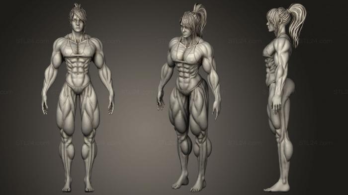 Figurines of girls (Muscular Woman 02, STKGL_1191) 3D models for cnc