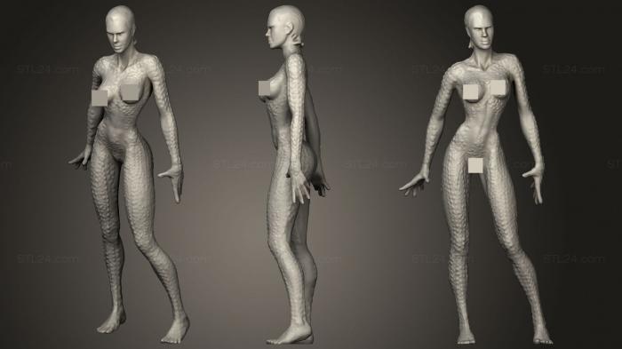 Figurines of girls (Mystique no base, STKGL_1198) 3D models for cnc