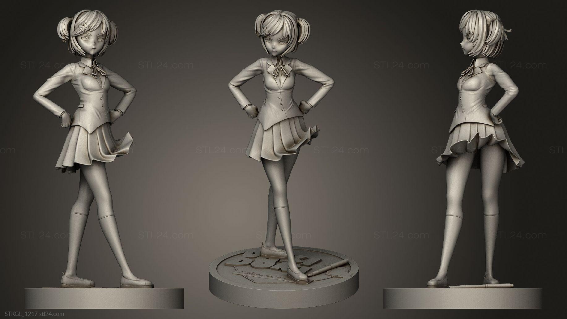 Figurines of girls - Natsuki Doki Doki Literature Club, STKGL_1217. 3D stl  model for CNC