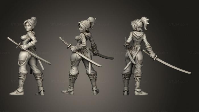 Figurines of girls (Ninja, STKGL_1236) 3D models for cnc