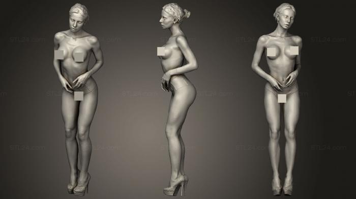 Статуэтки девушки (Обнаженная Девушка Позирует, STKGL_1246) 3D модель для ЧПУ станка