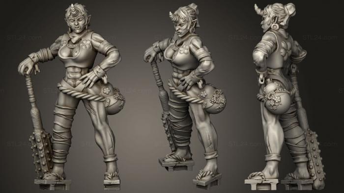 Figurines of girls (Ogre Troll Or Oni Girl Woman. Ogress Remake, STKGL_1263) 3D models for cnc