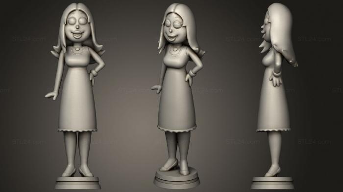 Статуэтки девушки (Девочка-Сова и американский папа Франсин Смит, STKGL_1283) 3D модель для ЧПУ станка