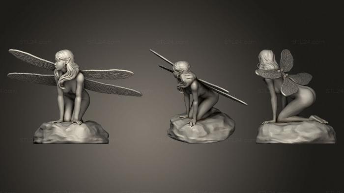 Figurines of girls (Pixie sitpose, STKGL_1307) 3D models for cnc